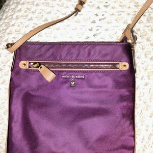 Michael Kors Purple Crossbody with Tan Strap